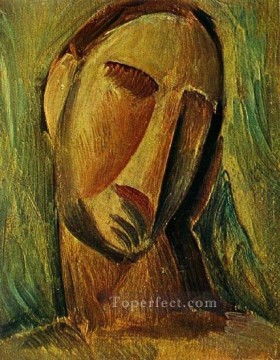  man - Head Woman 1908 cubist Pablo Picasso